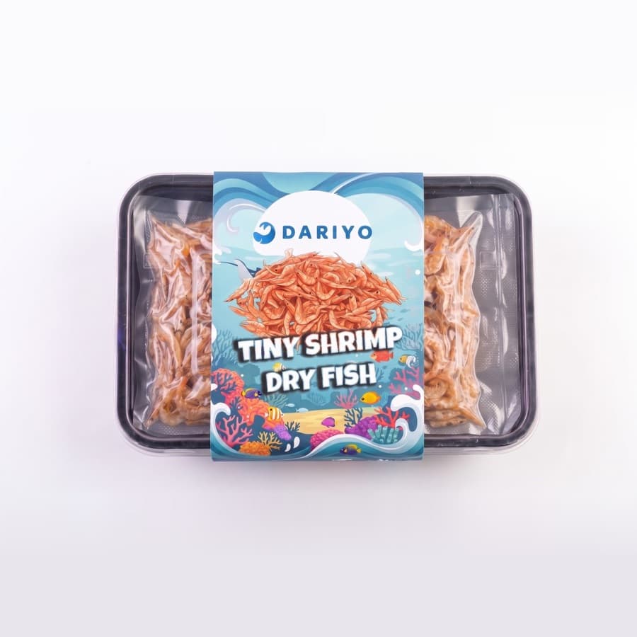 Dariyo Tiny Shrimp Dry Fish tub, front label
